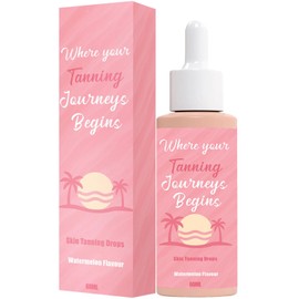 Sunless Tanning Drops to Drink, Oral Drinkable Self Tanning Drops for Face & Body, Moisturizer Bronzing Formula, Watermelon Flavor
