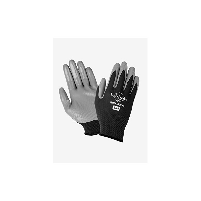 LeMieux Unisex Flexible Work Gloves in Black with Coated Fingers