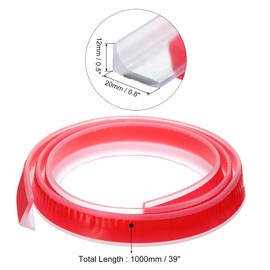 uxcell 39 Inch Collapsible Shower Barrier Stopper Water Splash Guard Blocker 39"Lx0.8"Wx0.5"H for Bathroom Kitchen Wet and Dry Separation, Clear