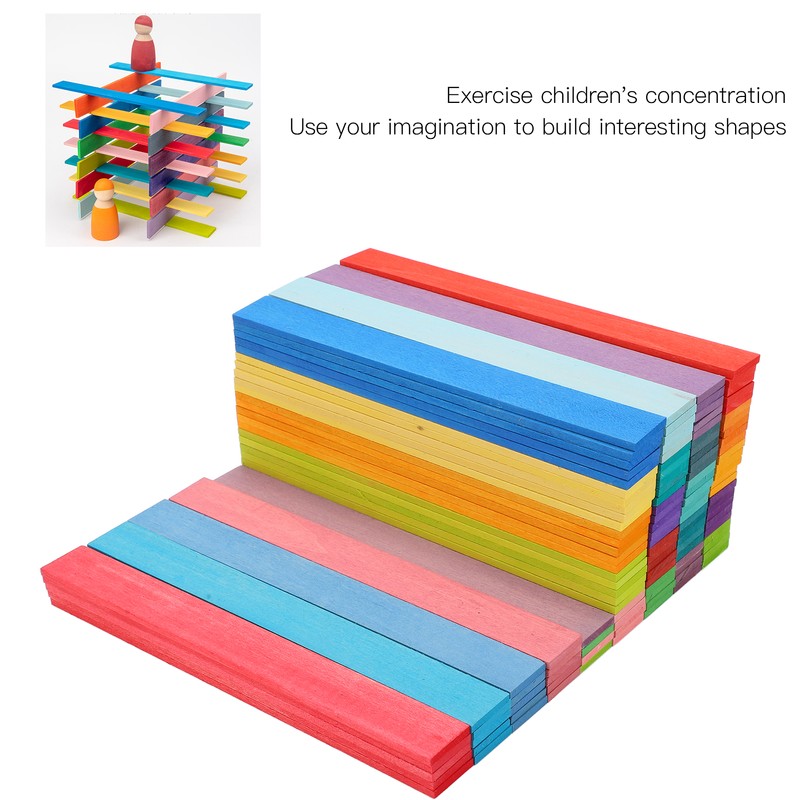 120pcs Wooden Building Blocks Colorful Bridge Building Stacking Toy Toddler