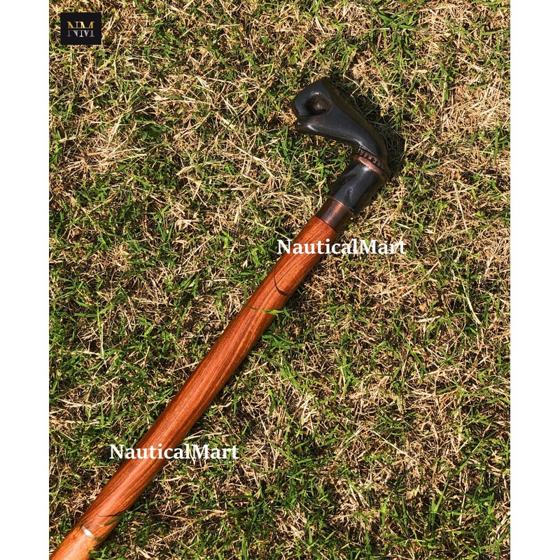 Brass Walking Cane Fisted Walking Stick Fist Cane Carved Walking