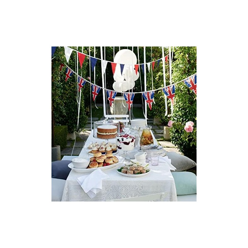 7m Union Jack Pennant Bunting, 25 British Flags, Weatherproof PVC
