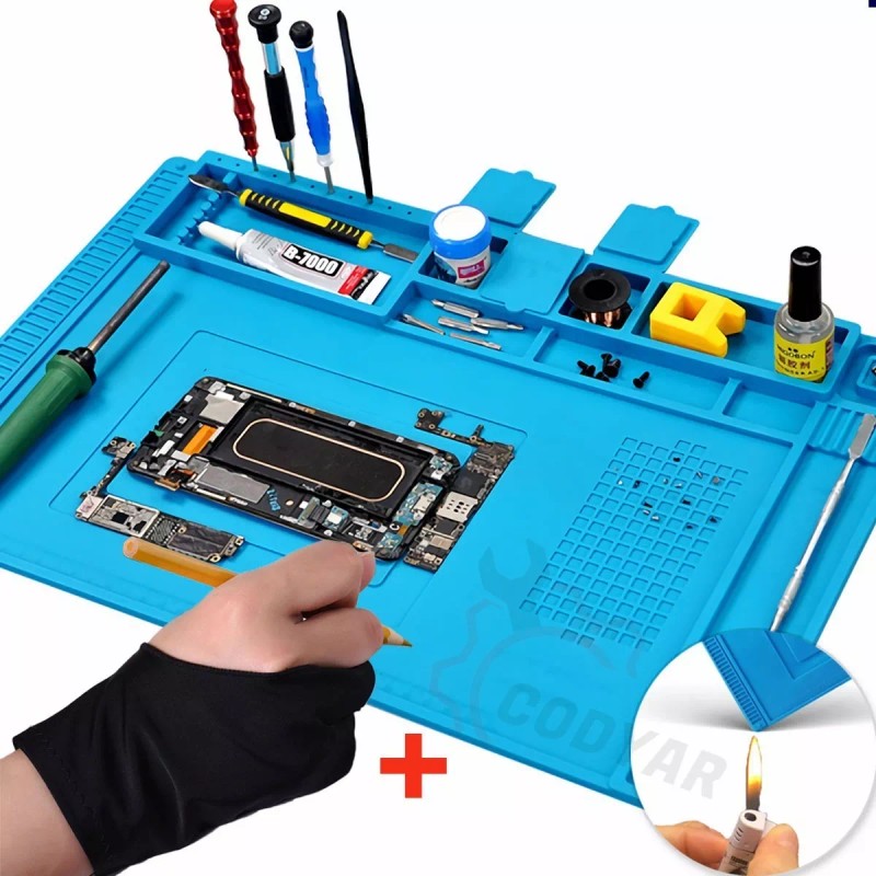 CODYTAVAREZ Tapete Trabajo Silicon Magnético Antiestatica Reparar45 X 30