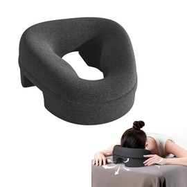 Pakanana Face Down Pillow and Massage Headrest for Bed, 3-Air-Hole Pillow for Stomach Sleeper, Suitable for Beach Tanning, Home Massages, Eye Surgery Recovery, Back and Waist Pain, Etc (Black)