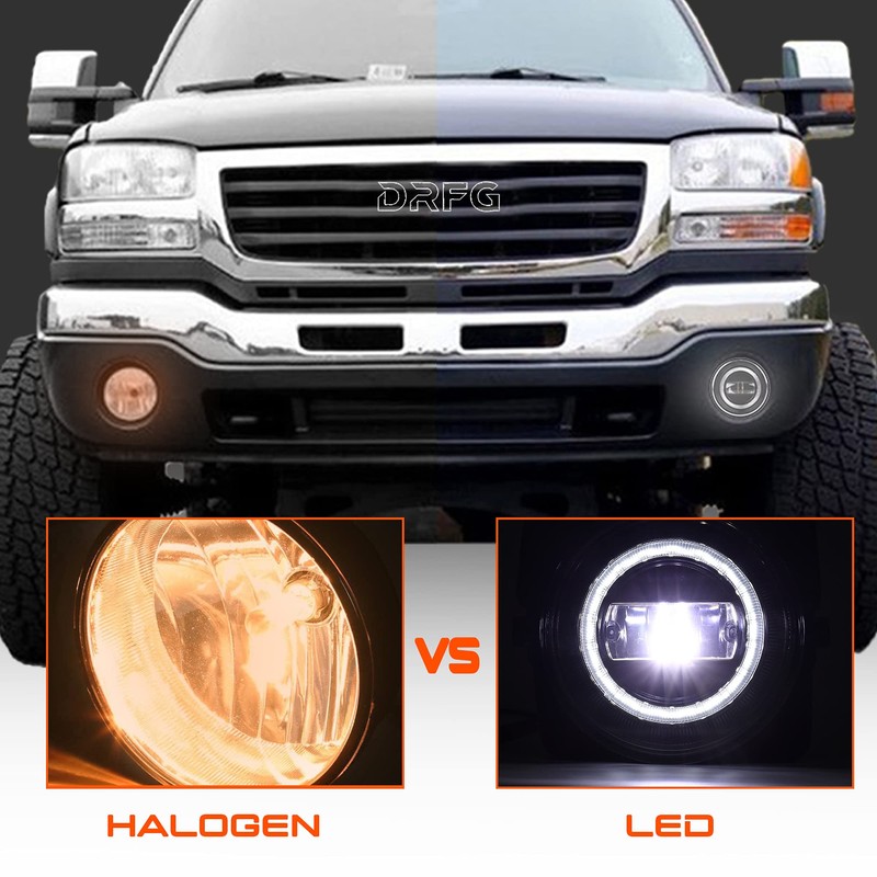 DRFG LED Fog Light with DRL Compatible for 2003-2006 GMC