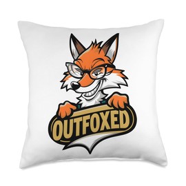 Sly fox In Glasses Outfoxed Clever Animal Lover Men Women Throw Pillow