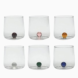 Bilia Tumbler (Set of 6) Colorful Glass Ball (Color: Blue)