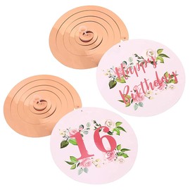 Pack of 24 Rose Gold 16th Birthday Decoration, 16 Years Party Decorations, Birthday Hanging Decoration, Spiral Streamers, Spiral Garlands Decoration Swirls, for Birthday Decoration, Children's Party