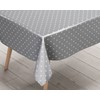 Ideal Textiles Polka Dot Silver PVC Tablecloth, Easy Clean Table