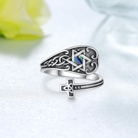 SVODEA Star Of David Spoon Ring 925 Sterling Silver Jewish Star Thumb Ring Jewish Jewelry Gifts for Women