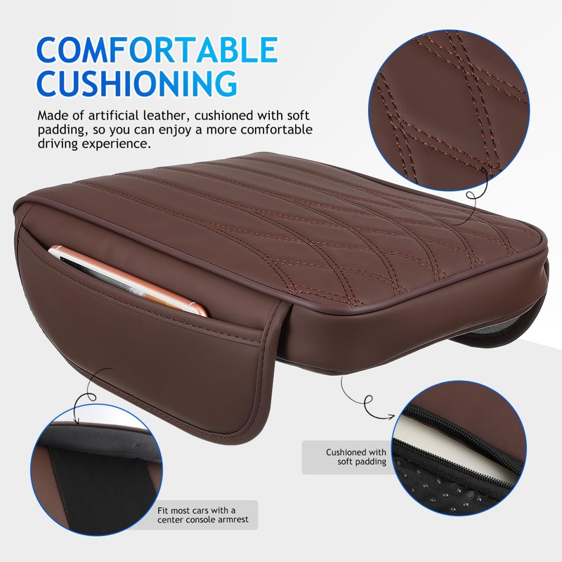 Gatuida Auto Armrest Box Cover Comfortable Car Center Console Cover