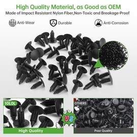 10L0L Universal Plastic Rivets for EZGO Club Car Yamaha Golf Cart, Car Body Fastener Push Pin Screw Panel Fixings Clips Black Pack of 30
