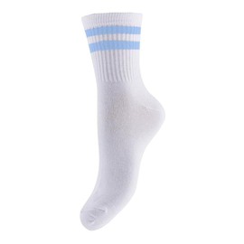 PIECES Women's Pccally Noos Socks, Bright white/stripes: Hydrangea