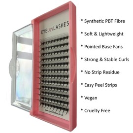 Russian Premade Lashes 12D D Curl 11-14 Mix Length Pre Made Lash Fans Volume Lashes Promade Lash Extensions Pre Made Lash Fans Eyelash Tray (12D 0.05 D Curl 11-14 Mix)