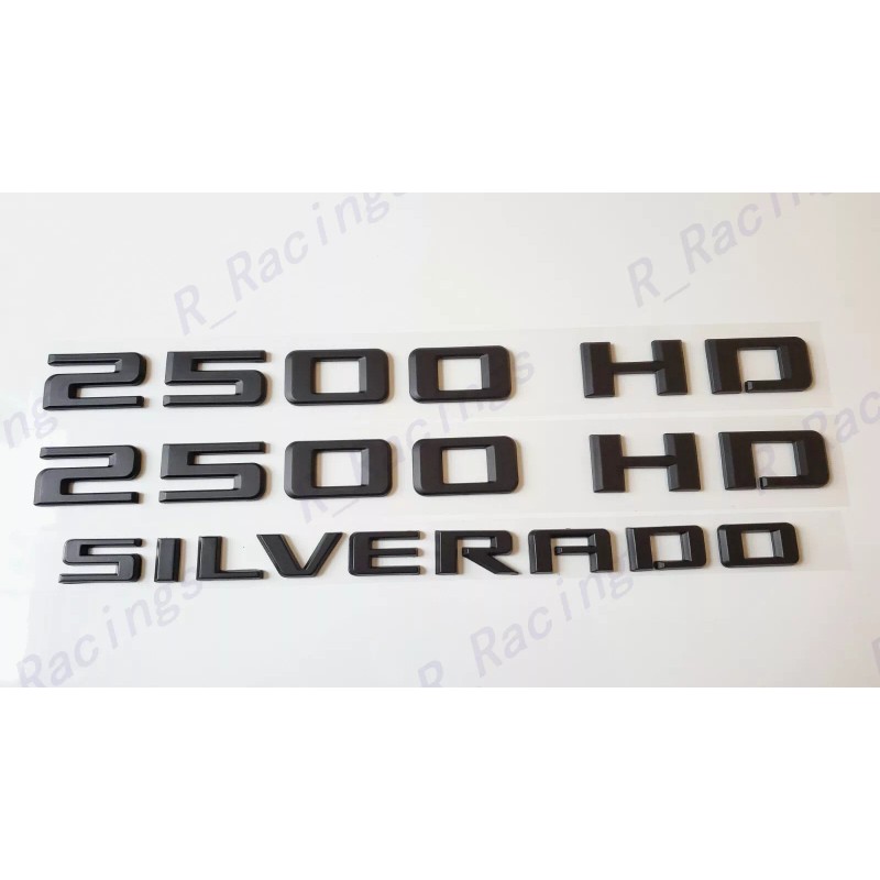 GM Auto Matte Black Doors 2500HD Tailgate Silverado Emblems Fit