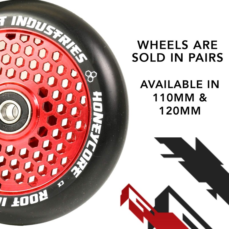 Root Industries Kids' 110 mm Honeycore Wheels Black/Red, One Size