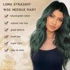 BEAUTIFA Dark Green Wig for Women, Long Green Wavy Wig