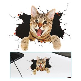 Wanfoou Car Sticker, 3D Cat Car Sticker, 3D Cat Kitten Animal Car Sticker, Funny Personality Simulation Motorcycle Decoration Car Styling Sticker