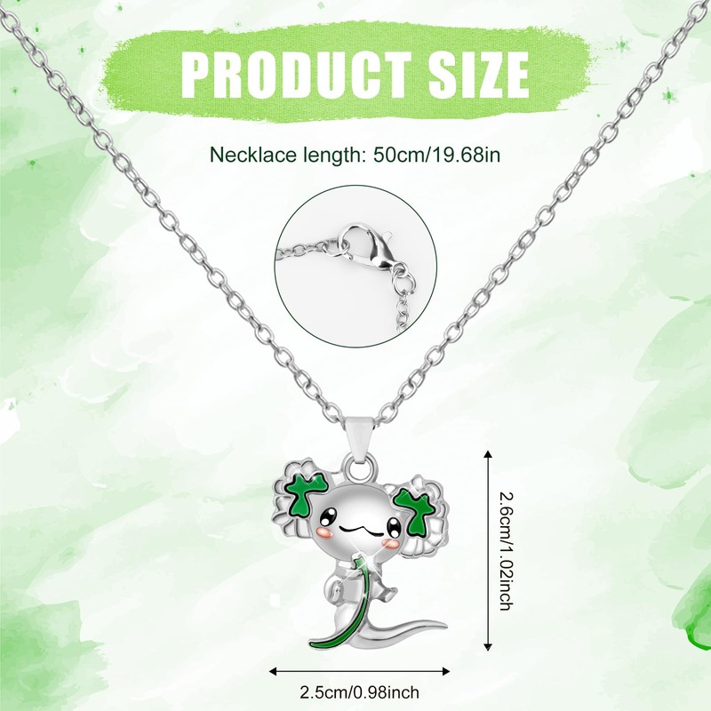 Axolotl Necklace, Cute Axolotl Necklace, Salamander Necklace, Axolotl Pendant Necklace,