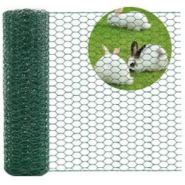 Chicken Wire for Floral Arrangements, 0.6 Inch Hexagonal Green Floral Chicken Wire Mesh, PVC Coated Chicken Wire Fence Netting for Crafts Poultry Garden(15.7 x 157 inches)