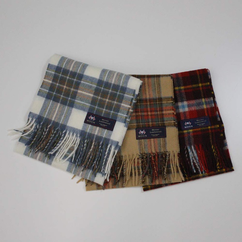 Toei Stole, Muffler, Wool Scarf, Blue Type, 74.8 x 9.8