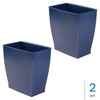 iDesign Small Rectangular Bathroom Trash Set of 2-Navy Blue Waste