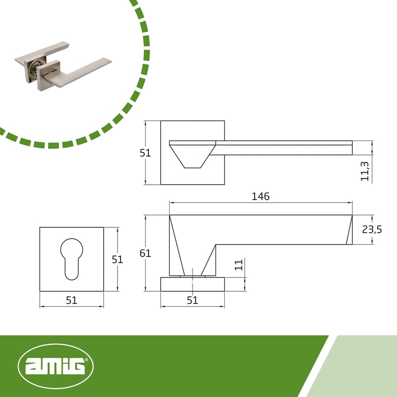 Amig - Door Handle Set - Mod. ZAHORA - 52