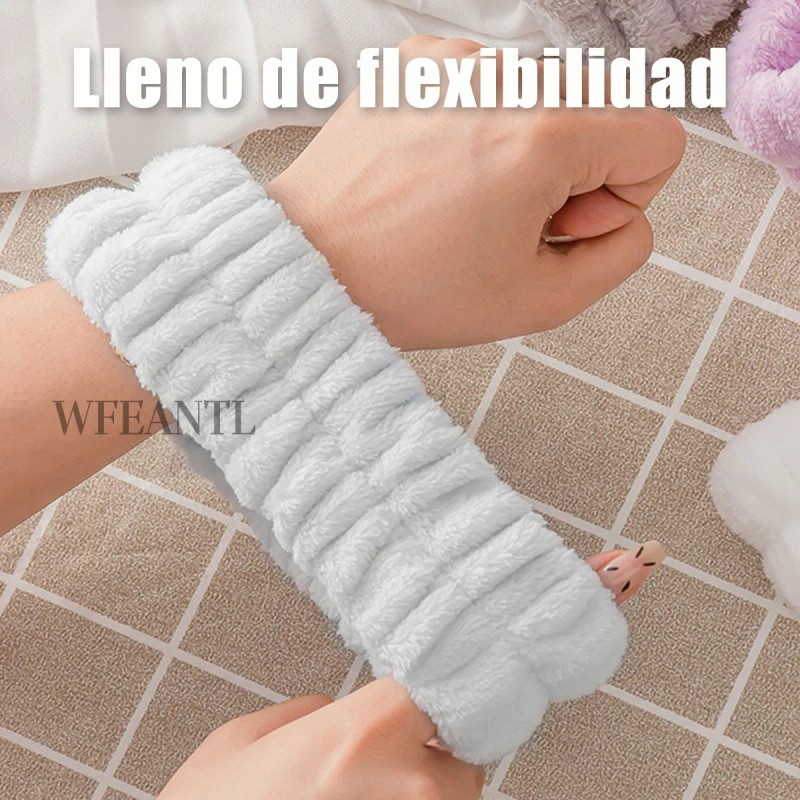 Kit 7pzs Diademas Para Maquillaje Y Muñequeras Skincare Spa