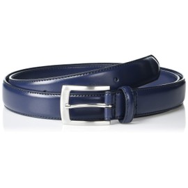 Sportoli Belts for Men Mens Belt Buckle Genuine Leather Stitched Uniform Dress Belt - Navy (32)