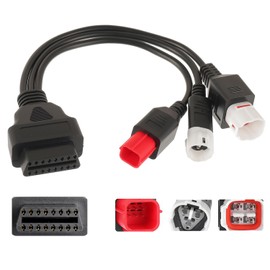 EPLZON 3-in-1 OBD2 Diagnostic Adapter Cable 3Pin+4Pin+6Pin to 16Pin Multiple Select Diagnostic Connector Fit for Yamaha Kline Euro5 Motorcycle Honda CRF KTM