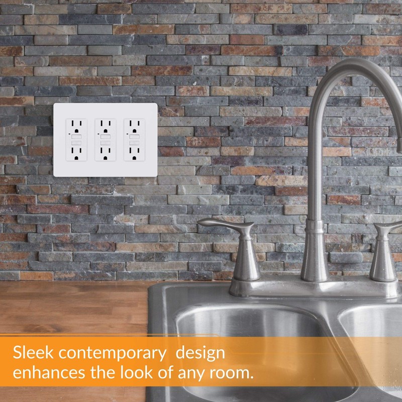 Faith SWP3-WH-01 Screwless Wall Plate Child Safe Outlet Covers, 4.68"