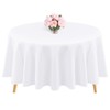 1 Pack High Quality Round Tablecloth, 90 Inch, White Polyester