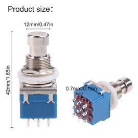 9-Pin 3PDT Guitar Effects Pedal Box Stomp,Foot Pedal Switch Stompbox,True Bypass Push Button Switch On Off Waterproof Momentary Led Control Lever Handle,Start Stop Dimmer Detector Sensor (1)