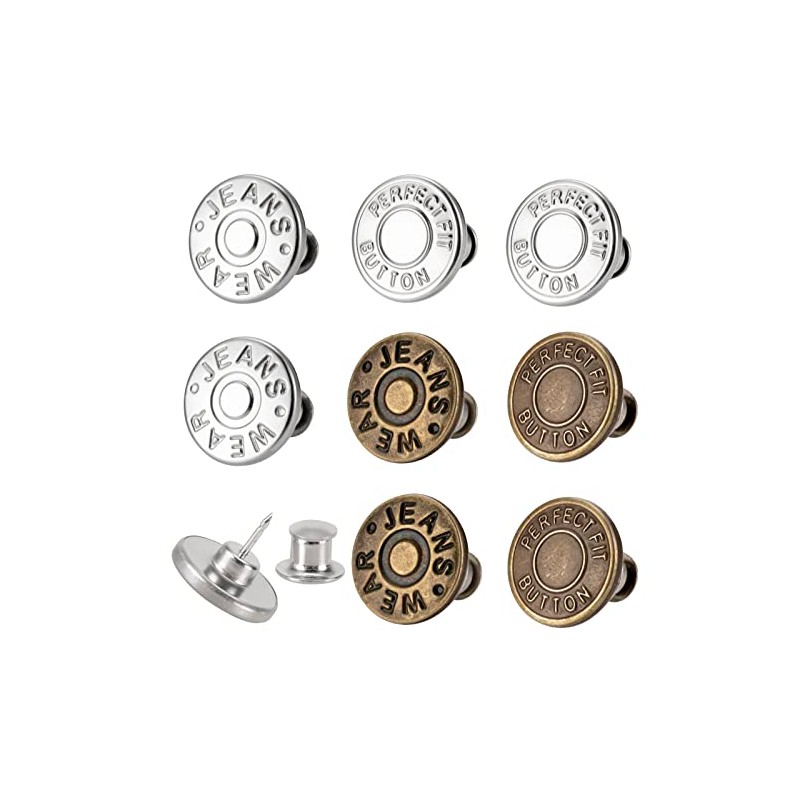 8 Sets of 17 mm Pants Button Jean Buttons Pins