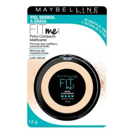 Maybelline Base Maquillaje Polvo Fit Me, 12 gr, matifica y controla brillo 16h, minimiza poros