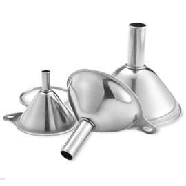 Stainless Steel Funnel, Pack of 3, Stackable Small Funnel, Kitchen Strainer Funnel Set, Funnels Practical Funnel Set Serves as a Filling Funnel for Transferring Liquid, Fluid
