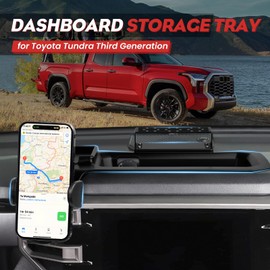 Mixsuper Liner Dash Tray Phone Mount for Toyota Tundra 2022-2025 2026 / Sequoia 2023-2025 2026, Center Console Table Storage Tray Dashboard Phone Holder Cradle for Toyota Tundra Accessories