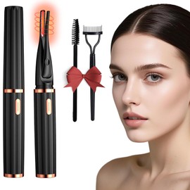 Heated Eyelash Curlers - 2 in 1 Clip - Type Heated Lash Curler,3 Heat Modes with USB Rechargeable,Fast Heat up in 8s,Natural Curling 24H Long Lasting for Women Makeup Tools (Black)