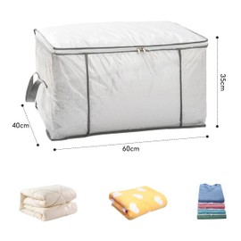 Clothes Storage Bag, 4 Pcs Foldable Storage Bags, 80L Clear Clothes Storage Bags, Clothes Storage Large, Storage Bags with Zip and Reinforced Handle for Bedding Comforter Blanket