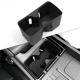 KATRON Cup Holder Insert for Hyundai Santa Fe 2025 2024, Interior Accessories Center Console Slicone Cup Holder for Hyundai Santa Fe 2024-2025, Black