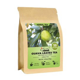 FullChea - Guava Leaves Tea Bags, 50 Teabags - Hojas De Guayaba, Premium Guava Leaf Tea - Non-GMO - Caffeine-free - Boost Immunity & Rich in Antioxidants