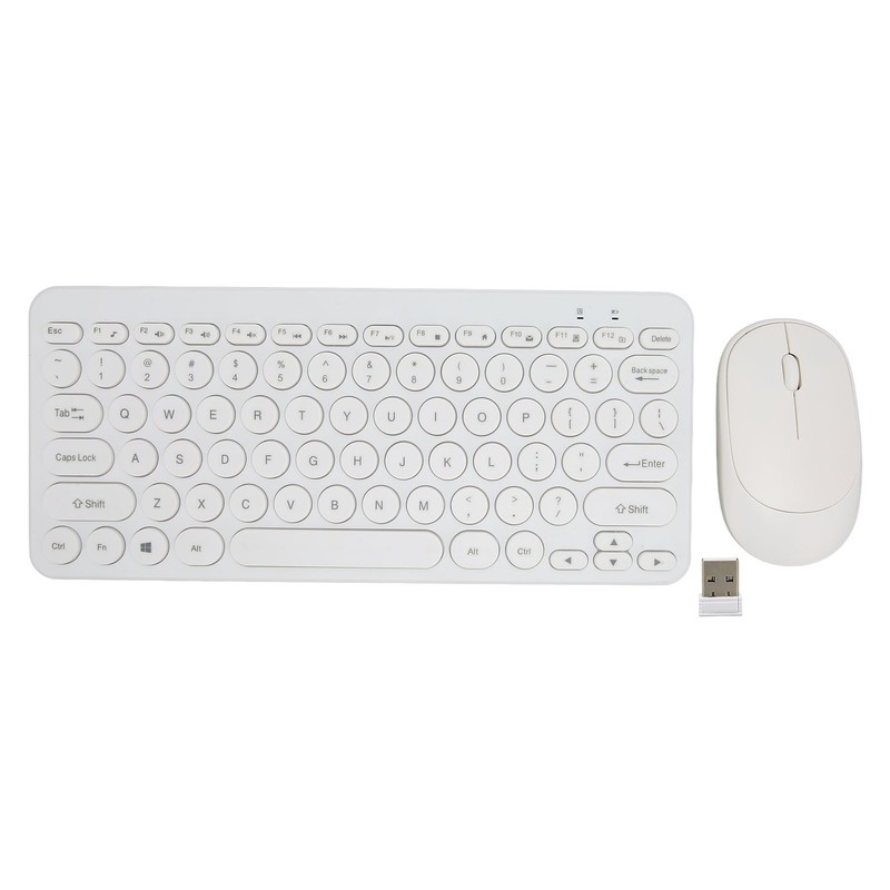 2.4G Wireless Keyboard Mouse Combo 78 Key Retro Round Keycap