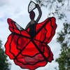 Erpmlyo Dancing Lady Stained Glass Spinner Outdoor Hanging Decor Garden