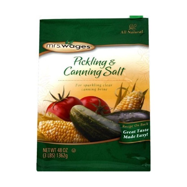 Mrs. Wages Pickling & Canning Salt, Non-iodized, (48 ounces), 3 lbs