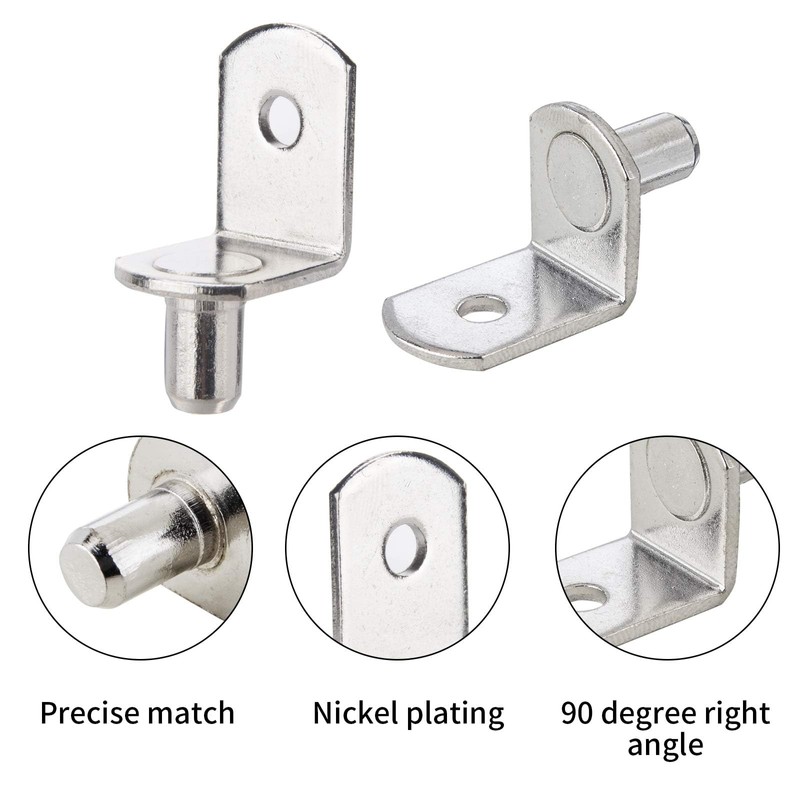 Maexxna 40pcs Shelf Support Pegs, L-Shaped Metal Cabinet Shelf Clips,