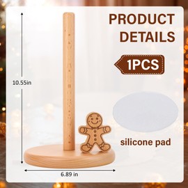 BrightRow Christmas Farmhouse Paper Towel Holder Wooden Decorative Paper Towel Holder Countertop Cute Decorative Rustic Kitchen Storage Gift for Xmas Home Bathroom Party(Gingerbread Man)