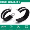OURU 30Pcs 1/2 Inch Stainless Steel Cable Clamps,Rubber Coated Cushioned