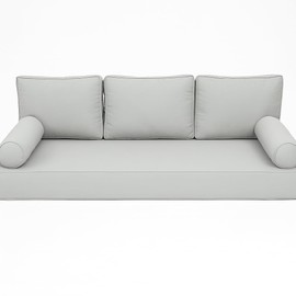 Outdoor Daybed Cushion Cover Twin ,Waterproof and Fade-Resistant Replacement Daybed Mattress Cover with Piped Trim for Swing Bed and Daybed, Durable for Patio, Porch, and Garden （Blue Gray）Style-3