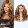 X-TRESS Big Elastic Curly Wave honey blonde Middle Part Lace