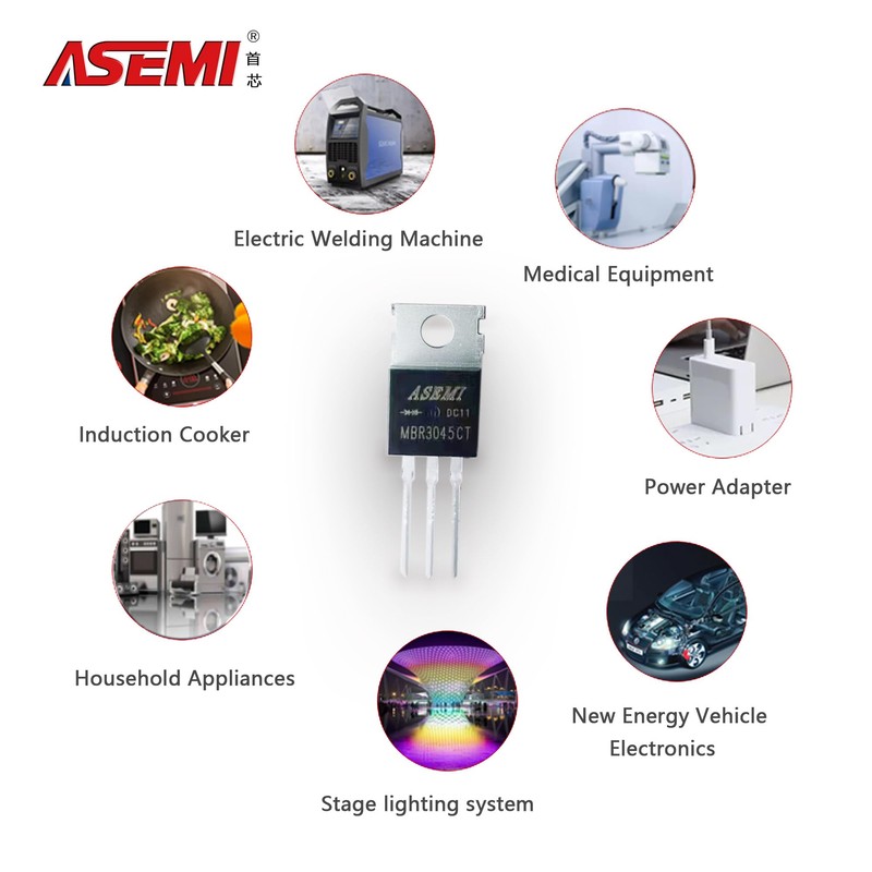 (Pack of 10) MBR3045CT ASEMI TO-220AB Transistor Bipolar Transistor for